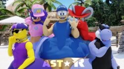 3d 3d_(artwork) anthro ass astor_the_monkey bart_simpson beach beach_background big_ass big_ears blender blender_(software) blender_cycles blue_body blue_eyes boshi cap clothed clothes clothing collar daroach dress dumptruck_ass earring earrings femboy gay glasses grey_body hat huge_ass kirby_(series) large_ass lipstick male male_focus male_only mario_(series) nintendo outdoor outdoors plant plants sand smile smiling smiling_at_viewer sonic_(series) sonic_the_hedgehog sparkliiastor sunglasses the_simpsons thick_thighs tree trees virgin_killer_sweater watermark wide_hips yellow_body