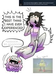 2d blush chance_(forsaken) cum cum_inside english_text forsaken forsaken_(roblox) meme_in_the_background nude pussy request roblox roblox_game robloxian sex short_hair speech_bubble tagme text transgender two_time vaginal_penetration