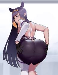 1girls 2026 2d_(artwork) absurd_res ass ass_focus ass_grab ass_shot back back_view backless_outfit big_ass bubble_ass bubble_butt clothed clothed_female dress female female_only hi_res hololive hololive_english hololive_myth huge_ass leaning_forward long_hair looking_at_viewer looking_back naughty_face ninomae_ina'nis pantylines png pointy_ears presenting_hindquarters purple_eyes purple_hair showing_off simple_background smile suggestive_look thiccwithaq third_party_edit tight_clothing two-tone_hair virtual_youtuber