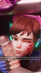 1boy 1girls 3d before_oral blizzard_entertainment blowjob cheating cheating_(relationship) cheating_boyfriend cuckquean d.va d.va_(overwatch_2_suit) english_text eye_contact female genji handjob homewrecker imminent_oral looking_at_viewer lwdluna_(artist) male male_pov one_eye_closed oral overwatch overwatch_2 penis penis_on_face penis_out pov rude selfie snapchat tagme text third-party_edit toxic under_desk under_the_table veiny_penis wink winking