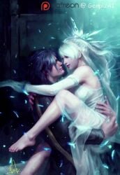 ai_generated final_fantasy final_fantasy_xv genplzai hugging kissing lunafreya_nox_fleuret sound tagme video wedding_dress