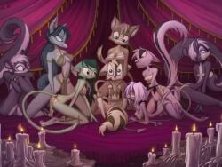 ai_animation ai_generated animated candle_wax candlelight candles cats feline female_harem flickering_candles harem harem_girl harem_girls harem_outfit harem_party harem_tent male tagme video worried_look zoom_in