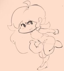 big_balls big_penis clothed clothing crooked_penis dress friday_night_funkin futa_mommy_gf futa_only futanari girlfriend_(friday_night_funkin) large_penis long_hair long_penis offbranded sketch