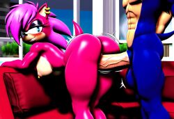 ai_generated ass blue_body blue_fur breasts female incest magenta_fur male male/female pink_hair sex sonia_the_hedgehog sonic_(series) sonic_the_hedgehog sonic_the_hedgehog_(series) sonic_underground straight veiny_penis