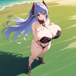 1girls adapted_costume ai_generated alternate_breast_size beach bikini bimbofication cleavage cute hands_on_breasts high_heels huge_ass huge_breasts pixai poppi_(xenoblade) poppi_qtpi_(xenoblade) robot_girl sexy smile solo tgm101_(artist) thick_thighs water wide_hips xenoblade_(series) xenoblade_chronicles_2