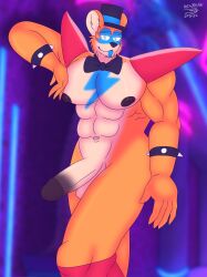 absurd_res anthro bear big_penis five_nights_at_freddy's five_nights_at_freddy's:_security_breach genitals glamrock_freddy hi_res intaneloid male male/male mammal necktie nude nude_male pecs penis scottgames sex shoulder_pads solo steel_wool_studios