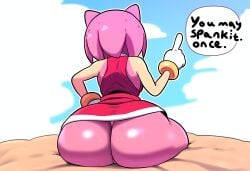 1girls ai_generated amy_rose ass back big_ass big_butt dat_ass female female_only furry furry_female furry_only meme mullon novelai panties pink_body sitting solo sonic_(series) text you_may_spank_it_once_(meme)