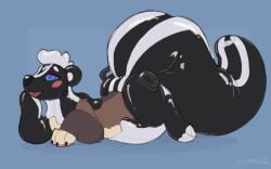 16:10 animate_inanimate black_body blush hypnosis inflatable living_inflatable mammal mephitid mind_control mustelid otter pool_toy skunk solo symrea transformation widescreen