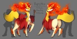 centaur centauress delphox equine equine_pussy female_fox female_only fire fire_type flaming_hair fox_ears fox_tail furry furry_female hooves horn horse_pussy horsecunt pokefusion pokemon pokemon_(species) psychic_type pussy_juice rapidash red_eyes stick tingtongten unicorn_horn unicorn_taur