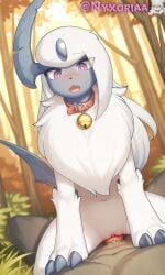 absol ai_generated artist_name bitch blush claws collar cum cum_in_pussy cum_inside cum_on_face female feral fur furry halley horns humiliation nyxoria pokémon_(species) pokemon pokemon_(species) pokephilia slave vagina white_fur white_hair