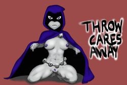 1girls breasts cloak dc dc_comics female female_only medium_breasts nipples pale-skinned_female pale_skin pubic_hair purple_eyes purple_nipples purple_pubic_hair pussy raven_(dc) shippingwarguy small_breasts solo teen_titans vagina