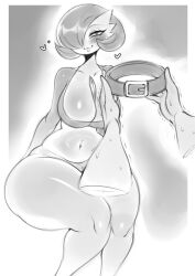 1boy 1girls ass ass_bigger_than_head big_ass big_breasts big_butt black_and_white bottom_heavy bottomless breasts bubble_butt clothing collar curvaceous curvy curvy_figure dat_ass disembodied_arms dumptruck_ass female game_freak gardevoir hair_over_one_eye huge_ass huge_breasts looking_at_viewer male mostly_nude nintendo pokemon pussy saltyxodium sketch solo_focus sweat sweating sweaty sweaty_arms sweaty_hands tagme thick_thighs voluptuous voluptuous_female wide_hips