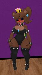 bowsette bowsette_(cosplay) cally3d cosplay cryptiacurves drawover female fredina's_nightclub fredina_(cally3d) furry manygeesen_edits pose vrchat