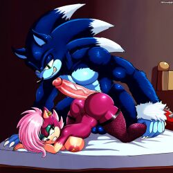 ai_generated ass bed bedroom blue_body blue_fur breasts female imminent_penetration imminent_sex incest magenta_fur male male/female pink_hair sex sonia_the_hedgehog sonic_(series) sonic_the_hedgehog sonic_the_hedgehog_(series) sonic_the_werehog sonic_underground sonic_unleashed straight veiny_penis