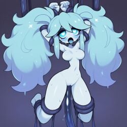 ai_generated big_ass big_boobs big_breasts big_woman blue_eyes blue_hair blue_skin dimension long_hair original_character tentacle tentacle_sex tentacles waifu waifu_night