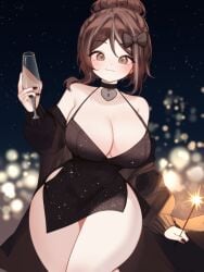 1girls blush brown_hair female female_only indie_virtual_youtuber long_hair not_porn sky_(skyaboveme) skyaboveme solo solo_focus thighs virtual_youtuber