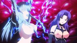 animated black_hair blue_hair bondage breasts bsdm electricity electrocution electrostimulation izumi_hikaru long_hair nipples seito_kaichou_hikaru shock surprised