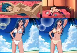 blue_hair breasts chidori_kaname full_metal_panic large_breasts long_hair nude nude_filter oral sex uncensored