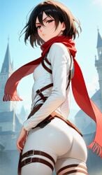 ai_generated ass ass_focus mikasa_ackerman perfect_body shingeki_no_kyojin teenage_girl