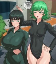 2girls big_breasts busty curvaceous curves curvy curvy_female curvy_figure curvy_hips family female female_only fubuki_(one-punch_man) green_eyes huge_breasts large_breasts one-punch_man siblings sisters superbusty superheroine tagme tatsumaki