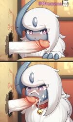 absol ai_generated artist_name bitch blowjob blush claws collar cum cum_in_mouth cum_in_pussy cum_inside cum_on_face female feral fur furry glory_hole halley horns humiliation nyxoria pokémon_(species) pokemon pokemon_(species) pokephilia slave vagina white_fur white_hair