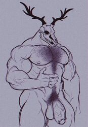 2020 abs anthro balls barazoku belly_hair biceps big_penis biped body_hair bone chest_hair claws demon digital_media_(artwork) finger_claws flaccid foreskin genitals glans gryphonburger hairy hand_on_stomach happy_trail horn humanoid_genitalia humanoid_penis male male_only monochrome muscular muscular_male nipples nude pecs penis portrait pubes simple_background sketch skull skull_head solo standing teeth thick_penis three-quarter_portrait uncut unretracted_foreskin vein veiny_penis