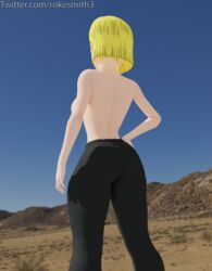 3d android_18 ass blender dragon_ball rokesmithe tights