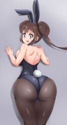 1girls against_wall alternate_costume alternate_outfit apple_butt ass back back_view backboob big_ass black_pantyhose blue_eyes brown_hair bunny_ears bunny_girl bunny_tail bunnysuit cameltoe choker cleavage eye_contact fake_ears female high_resolution huge_ass huge_breasts human human_only large_ass large_breasts leotard long_hair looking_at_viewer looking_back nintendo older pantyhose pokemon pokemon_bw2 rosa_(pokemon) sideboob thick_ass thick_thighs thigh_gap thighs tight_clothing twintails voluptuous vomqb0hqazddvcb wide_hips