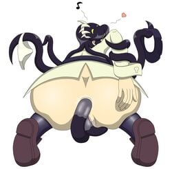 1girls anal anal_sex ass ass_focus black_hair bottomless cf900 filia_(skullgirls) huge_ass kneeling long_hair panties_removed samson_(skullgirls) skullgirls spoken_heart spoken_musical_note tentacle tentacle tentacle_sex vaginal_penetration