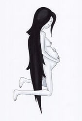 adventure_time belly big_belly breasts female female marceline nipples pregnant sixonesixone solo