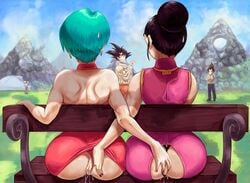 2boys 2girls alternate_version_available ass ass_to_ass ass_worship being_watched bimbo bisexual bisexual_(female) bisexual_wife black_hair blue_hair bulma_briefs butt_worship cheating cheating_wife chichi clothing crotchless dragon_ball dragon_ball_z dress_lift exhibitionism female female_penetrated female_penetrating fingering fingering_ass goku hair_bun hidden krillin kuririn large_ass long_hair male male_with_female male_with_male mature_female milf more_revealing_backside multiple_girls muscular_male mutual_fingering mutual_masturbation nothing_to_see_here onlookers outdoors panties public pussy_juice pussy_juice_drip pussy_juice_trail short_hair shounen_jump son_goku stealth_ass_grab stealth_fingering stealth_sex sweatdrop thong tuomashart unaware unknowing_bystander unzipped vegeta wet_pussy wide_hips yuri
