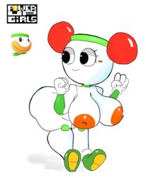 1girls absurdres ass big_breasts breasts clown cute female female_only full_body koopa_clown_car mario mario_(series) meow_fuck nintendo nipples no_humans nude power_up power_up_girl robot simple_background smile solo white_background