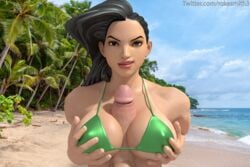 1girls 3d big_breasts blender brazilian brazilian_female breasts capcom female happy happy_paizuri happy_sex large_breasts latina laura_matsuda long_hair paizuri redbone rokesmithe straight street_fighter street_fighter_v