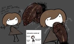 big_penis blowjob blowjob_face bush bushy_pubes confused confused_look dark_skin dark_skinned_male fat_cock gray_background huge_cock ideal_gf image_set massive_penis meme oral oral_sex penis_too_big precum precum_on_penis precum_string pubic_hair riaplusone stickman sucking sucking_penis sucking_tip veiny_penis