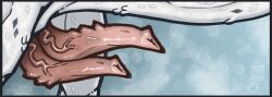 black_border border dragon feral genitals hemipeen hi_res mythological_creature mythological_scalie mythology penis pixel reptile scalie shaded snake solo vaalravn wide_hips