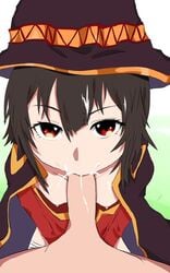 cum_in_mouth fellatio kono_subarashii_sekai_ni_shukufuku_wo! megumin pov pov_eye_contact small_breasts yoyo