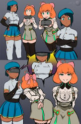 2girls android arms_behind_back ass bent_over breasts chocolate_and_vanilla ciel_soleil clothed color colored dark-skinned_female dark_skin dress edit eye_contact female female_only first_person_view gloves grin half-closed_eyes hand_on_hips hat head_mounted_display headset human jlullaby looking_at_viewer machine naughty_face penny_polendina pov ribbon robot rwby self_upload shirt short_hair skirt small_breasts smile source_request standing thick_thighs thighhighs third-party_edit visor vr watermark wide_hips wizmag