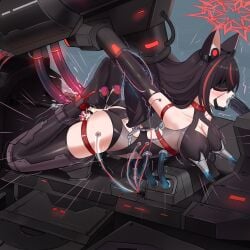 anal_sex bondage cum_in_ass cum_in_pussy electrostimulation forced_orgasm gu_ling_yu intubation kemonomimi metal_bondage nipple_stimulation rube_goldberg_machine sex_machine tank_(vehicle) vaginal_penetration vibrator_on_feet weapon