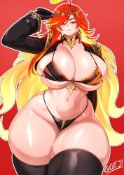 1girls ass ass_bigger_than_head big_ass big_breasts big_thighs bikini breasts breasts_bigger_than_head enormous_ass enormous_breasts enormous_thighs female fire genshin_impact gigantic_ass gigantic_breasts gigantic_thighs gloves gojich1 hoyoverse huge_ass huge_breasts huge_thighs hyper hyper_ass hyper_breasts hyper_thighs jacket legwear long_hair looking_at_viewer mavuika_(genshin_impact) orange_eyes orange_hair smile smiling smiling_at_viewer thick_thighs thighs thighs_bigger_than_head very_long_hair wavy_hair yellow_eyes
