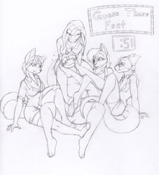 blindfold female foot_fetish foot_on_face footjob fur greyscale krystal lizard sally_acorn sega sonic_(series) star_fox stockings tierafoxglove