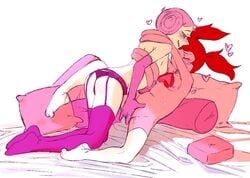 2girls fingering flat_chest garter_belt gem_(species) gyger_been lenceria lingerie masturbating_other multiple_girls panties pink_hair pink_pearl_(steven_universe) pink_skin pleasure_face small_breasts spinel_(steven_universe) steven_universe steven_universe:_the_movie steven_universe_future stockings volleyball_(steven_universe) yuri