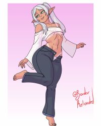 2d barefoot borderreloaded busty elf elf_ears elf_female elf_girl female female_focus female_only frieren frieren_beyond_journey's_end full_body hairy_pussy hourglass_figure light-skinned_female light_skin long_hair pointy_ears pubes pubic_hair pubic_hair_peek skimpy skimpy_clothes tagme tan tan_body tan_skin tan_skinned_female tanline twintails white_hair wide_hips