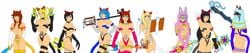 6+girls 9girls aqua_(kingdom_hearts) armwear ava_(kingdom_hearts) catgirl clothing crossover darkstalkers disney felicia_(darkstalkers)_(cosplay) female footwear foreteller_ava foreteller_invi handwear huge_breasts human kairi keyblade kingdom_hearts larxene legwear medium_breasts multiple_boys multiple_girls namine nekohybrid olette skuld_(kingdom_hearts) small_breasts square_enix take_your_pick weapon xion