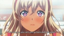 1boy 1girls animated baka_dakedo_chinchin_shaburu_no_dake_wa_jouzu_na_chii-chan big_breasts bimbo blonde_hair censored cleavage clothed dark-skinned_female english_text female ganguro gyaru huge_breasts paizuri popsicle purple_eyes shiina_chieri text