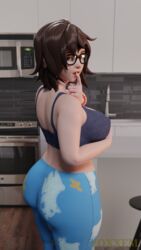 1girls 3d 9:16 ass big_breasts blender blizzard_entertainment female female_only glasses huge_ass huge_breasts large_ass large_breasts leggings mei_(overwatch) mei_ling_zhou overwatch pajamei sci-fi science_fiction scifi side_view sideboob solo solo_female voxxem yoga_pants