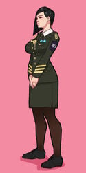 big_breasts black_hair hijababy military military_clothing military_uniform navy tagme thick_ass