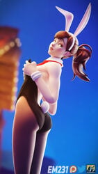 3d ass blender bunny_ears bunny_suit bunnygirl bunnysuit d.va effectsmaster231 looking_at_viewer looking_over_shoulder overwatch