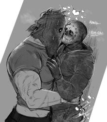 bara black_and_white buff buff_male call_of_duty call_of_duty_modern_warfare_(2019) call_of_duty_modern_warfare_2_(2022) call_of_duty_modern_warfare_3_(2023) cod gay ghost_(modern_warfare_2) hand_on_ass hand_on_waist heart heart_symbol heart_symbols hug hugging hugging_ass hugging_waist könig konig majormelon1 male male/male male_only monochrome monochrome_background monochrome_characters muscles muscular muscular_male simon_riley simon_riley_bottom skull skull_mask sniper_veil yaoi