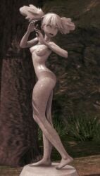 1girls 2025 3d 3d_(artwork) arms_up asfr breasts corbeau defeated defeated_heroine female_only haneyama_kazuho koikatsu mineralization my_hero_academia naked naked_female nature_background open_mouth pedestal petrification pop_step solo statue stone_body twintails vigilante:_my_hero_academia_illegals
