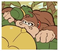 2d_animation animated anthro ape balls belly big_belly big_dick big_penis border bracelet brown_body brown_fur crocodile crocodilian donkey_kong donkey_kong_(series) duo erection fellatio forest frame_by_frame fur gay genitals gold_(metal) gold_bracelet gold_jewelry gorilla green_body green_scales hand_on_head haplorhine jewelry jungle jungle_background k_rool male male/male mammal necktie nintendo no_sound oral overweight overweight_anthro overweight_male penile penis penis_in_mouth plant primate reptile revonless scales scalie sex short_playtime tagme tree video white_border